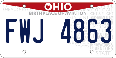 OH license plate FWJ4863