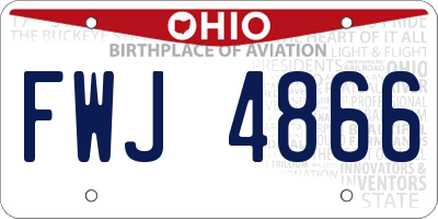 OH license plate FWJ4866