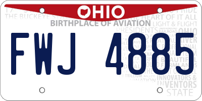 OH license plate FWJ4885