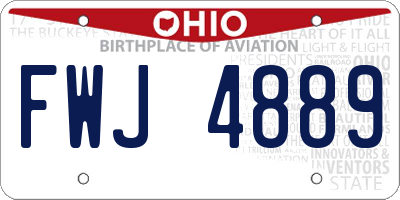 OH license plate FWJ4889