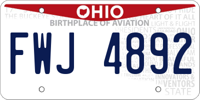 OH license plate FWJ4892