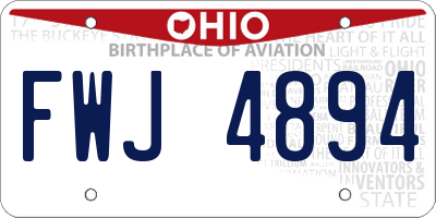 OH license plate FWJ4894
