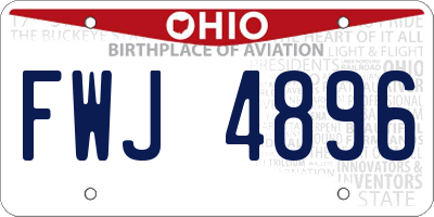 OH license plate FWJ4896