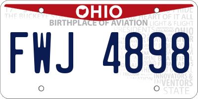 OH license plate FWJ4898
