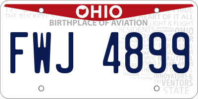 OH license plate FWJ4899