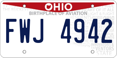 OH license plate FWJ4942