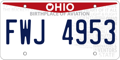 OH license plate FWJ4953