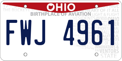 OH license plate FWJ4961