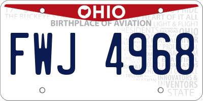 OH license plate FWJ4968