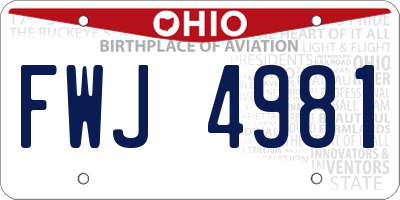 OH license plate FWJ4981
