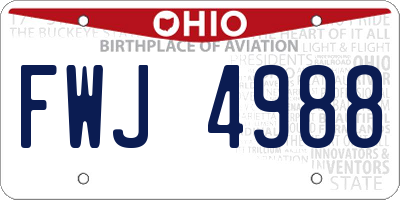 OH license plate FWJ4988