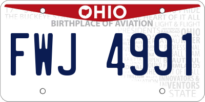 OH license plate FWJ4991