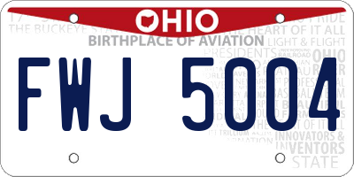 OH license plate FWJ5004