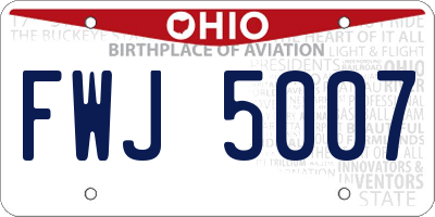 OH license plate FWJ5007