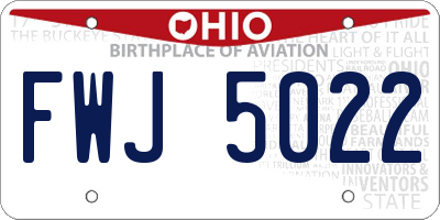 OH license plate FWJ5022