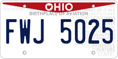 OH license plate FWJ5025