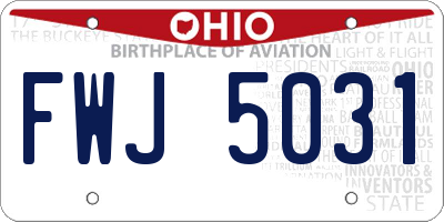 OH license plate FWJ5031