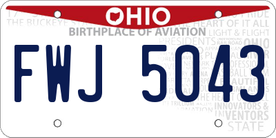 OH license plate FWJ5043