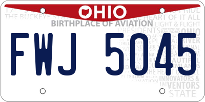 OH license plate FWJ5045