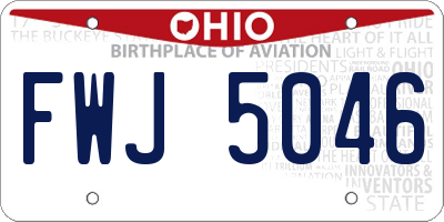 OH license plate FWJ5046