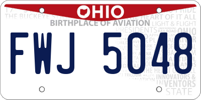 OH license plate FWJ5048
