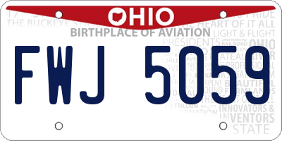 OH license plate FWJ5059