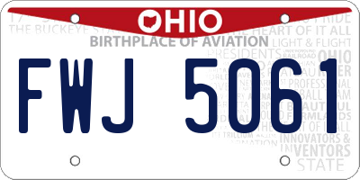 OH license plate FWJ5061