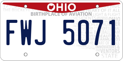 OH license plate FWJ5071