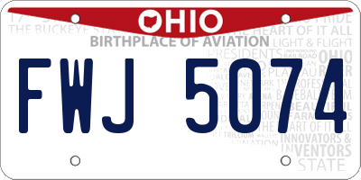 OH license plate FWJ5074