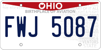 OH license plate FWJ5087