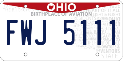 OH license plate FWJ5111
