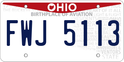 OH license plate FWJ5113