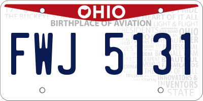 OH license plate FWJ5131