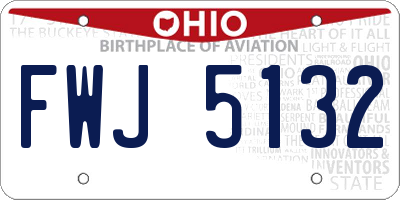 OH license plate FWJ5132
