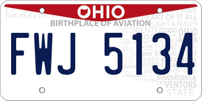 OH license plate FWJ5134