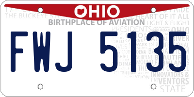 OH license plate FWJ5135