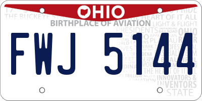 OH license plate FWJ5144