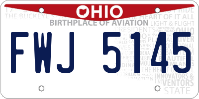 OH license plate FWJ5145