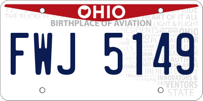 OH license plate FWJ5149