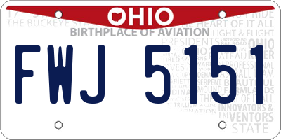 OH license plate FWJ5151