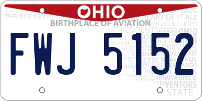 OH license plate FWJ5152