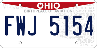 OH license plate FWJ5154