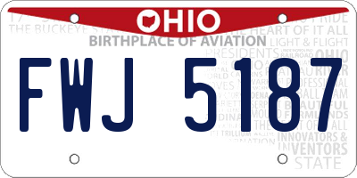 OH license plate FWJ5187