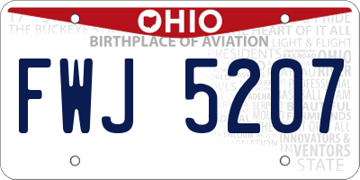 OH license plate FWJ5207