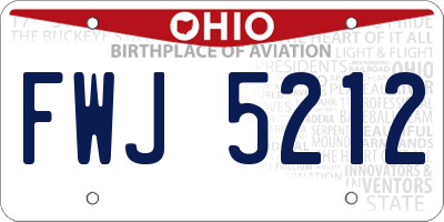 OH license plate FWJ5212