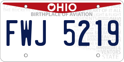 OH license plate FWJ5219