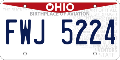 OH license plate FWJ5224