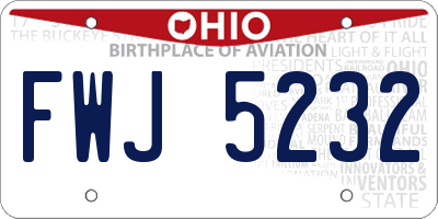 OH license plate FWJ5232