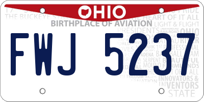 OH license plate FWJ5237