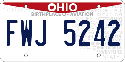 OH license plate FWJ5242